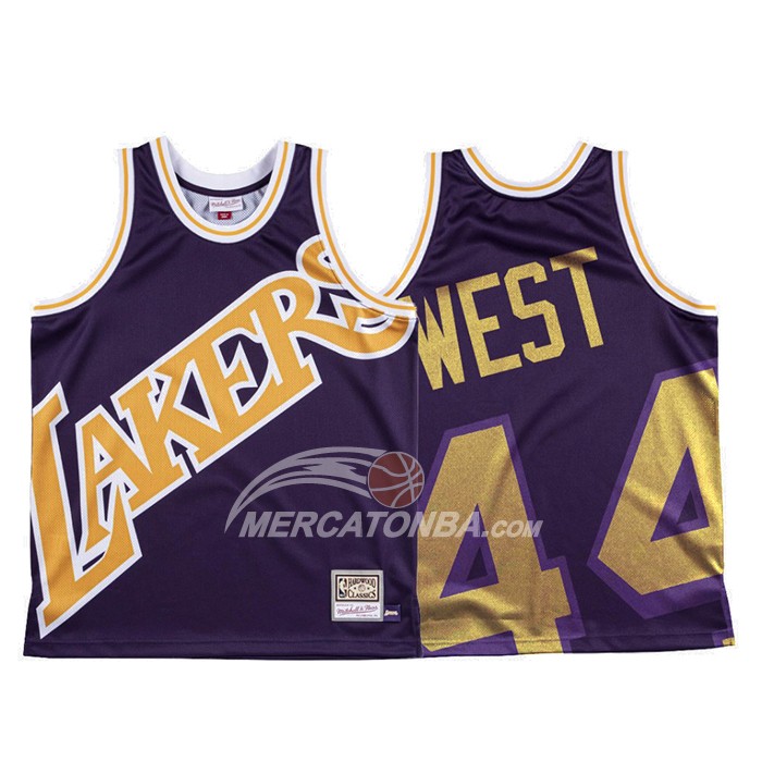 Maglia Los Angeles Lakers Jerry West Mitchell & Ness Big Face Viola